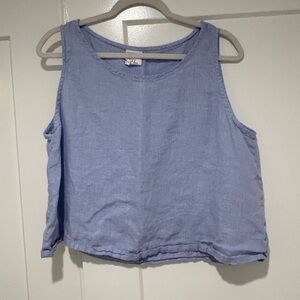 Blue Linen Tank